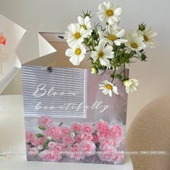Túi giấy hình vuông hoa văn cao cấp sđựng bó hoa, hộp quà (1 chiếc) - THH0121