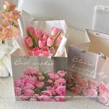 Túi giấy hình vuông hoa văn cao cấp sđựng bó hoa, hộp quà (1 chiếc) - THH0121