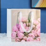 Túi giấy hình vuông hoa văn cao cấp sđựng bó hoa, hộp quà (1 chiếc) - THH0121