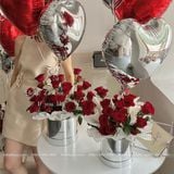 Hộp trụ bạc THE ROSEMADAM cắm hoa tươi, hoa sáp (không bao gồm hoa) - THH0133