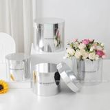 Hộp trụ bạc THE ROSEMADAM cắm hoa tươi, hoa sáp (không bao gồm hoa) - THH0133