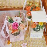 Hộp vuông nhỏ cắm hoa tươi, hoa sáp (không bao gồm hoa) - THH0137