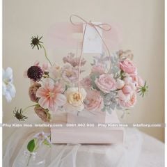 Túi mika đáy vuông có đế cắm (không kèm hoa) - THH0147