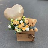 Túi chữ nhật ngang All Love đựng gấu và hoa (1 chiếc) - THH0146