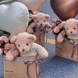 Túi chữ nhật ngang All Love đựng gấu và hoa (1 chiếc) - THH0146