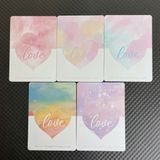 Set 20 thiệp gấp đôi trái tim Valentine, Women's Day, Love, Galaxy - PKK0112