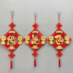 Vòng dạ ép chữ Phúc - Lộc - Thọ - Tết trang trí Tết 2025, vòng treo tường - MTT0022