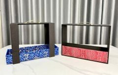 Hộp gỗ vali thang gấm cắm set qua Tết
