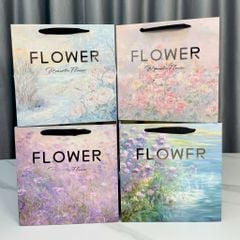 Túi vuông FLOWER hoa vintage dùng đựng bó hoa, đựng quà (1 chiếc) -THH0162