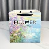 Túi vuông FLOWER hoa vintage dùng đựng bó hoa, đựng quà (1 chiếc) -THH0162