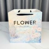 Túi vuông FLOWER hoa vintage dùng đựng bó hoa, đựng quà (1 chiếc) -THH0162