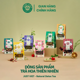  Trà Hoa Thiên Nhiên Detox Just Viet - Hoa Hồng & Trà Đen - Thanh Lọc - Tốt Cho Sức Khỏe 