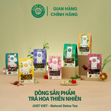  Trà Hoa Thiên Nhiên Detox Just Viet - Trà Bạc Hà Oolong & Trà xanh - Thanh Lọc - Tốt Cho Sức Khỏe 