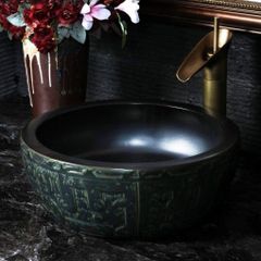 Lavabo gốm mỹ thuật LS19