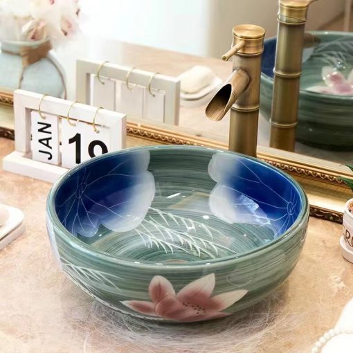 Lavabo gốm mỹ thuật LS22