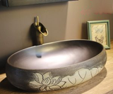 Lavabo gốm mỹ thuật LS38