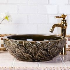 Lavabo gốm mỹ thuật LS11