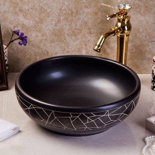 Lavabo gốm mỹ thuật LS13