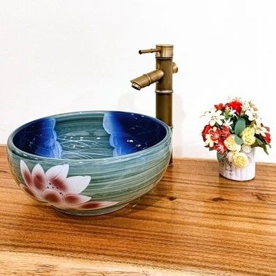 Lavabo gốm mỹ thuật LS22