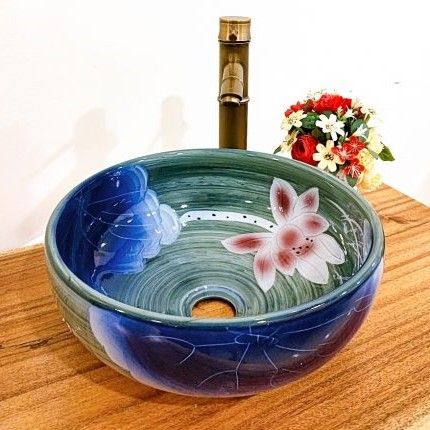 Lavabo gốm mỹ thuật LS22