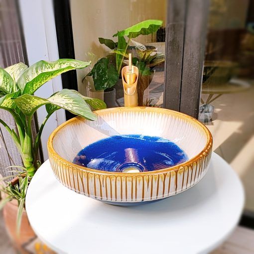 Lavabo gốm mỹ thuật LS10