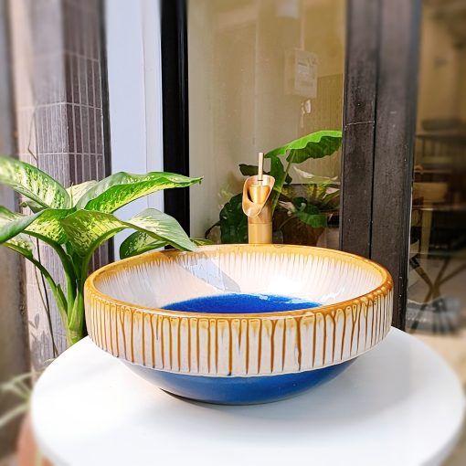 Lavabo gốm mỹ thuật LS10