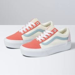 [Size 38.5] Giày Vans Old Skool Platform Twill sneakers in pastel multi