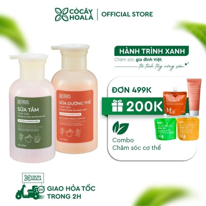 Combo Chăm Sóc Cơ Thể Cam Trà Cỏ Cây Hoa Lá 300g