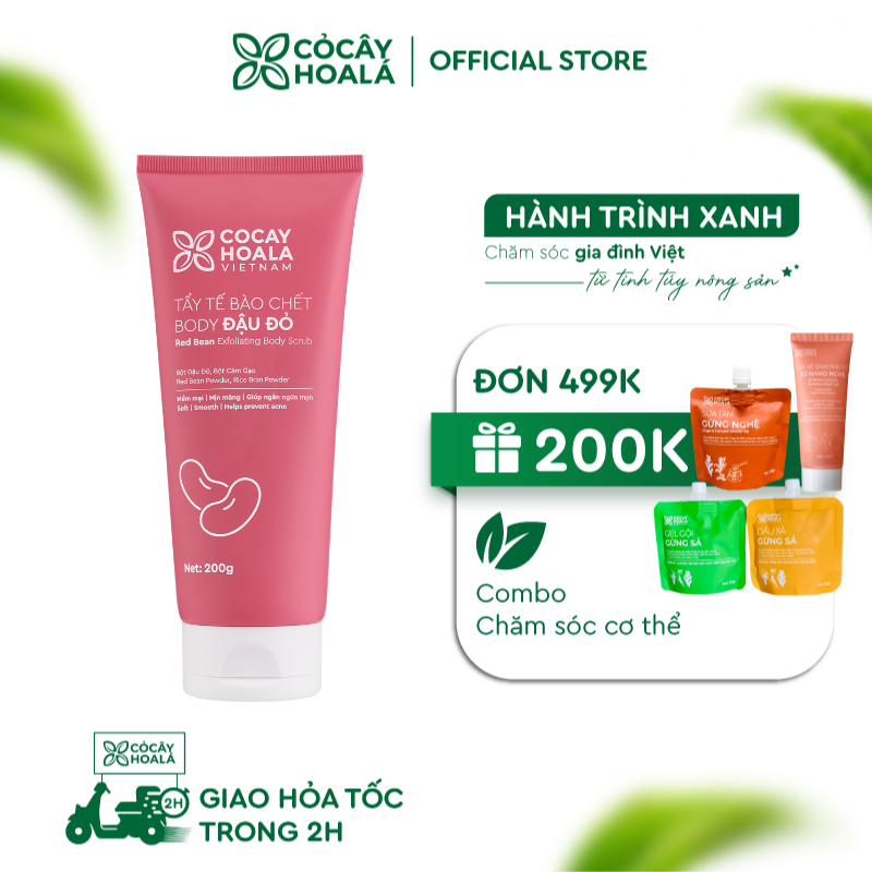 Tẩy Da Chết Body Đậu Đỏ Cỏ Cây Hoa Lá 200g