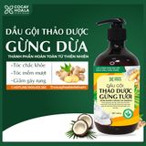 DẦU GỘI THẢO DƯỢC GỪNG DỪA HỮU CƠ - LÀM SẠCH GÀU HIỆU QUẢ