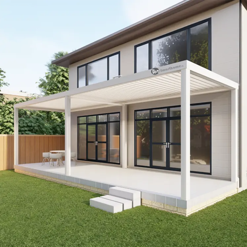 Mái nhôm xếp lật tự động 4x4-5-6m