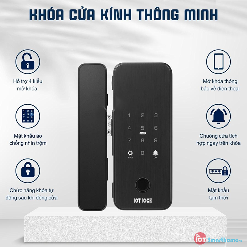 Khóa cửa kính cường lực