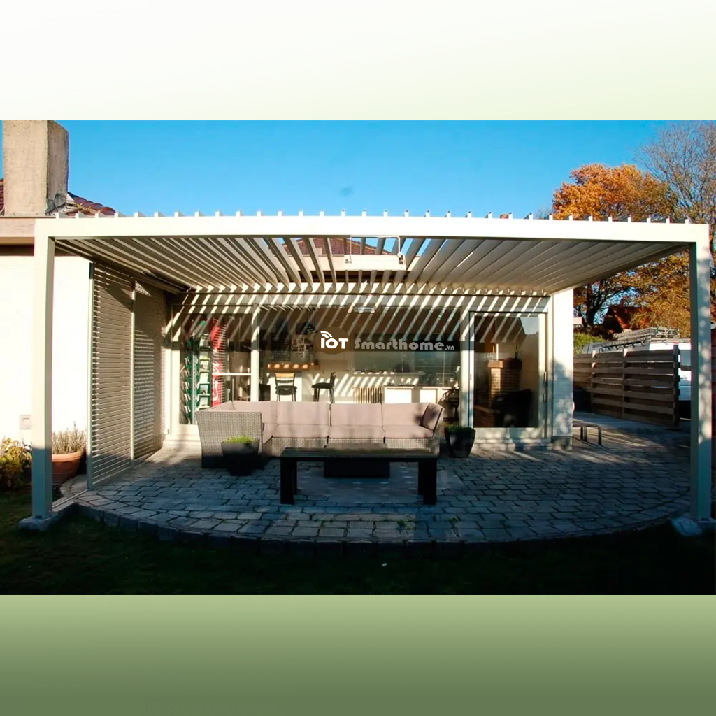 Mái nhôm xếp lật tự động 5x5-6 và 6x6m