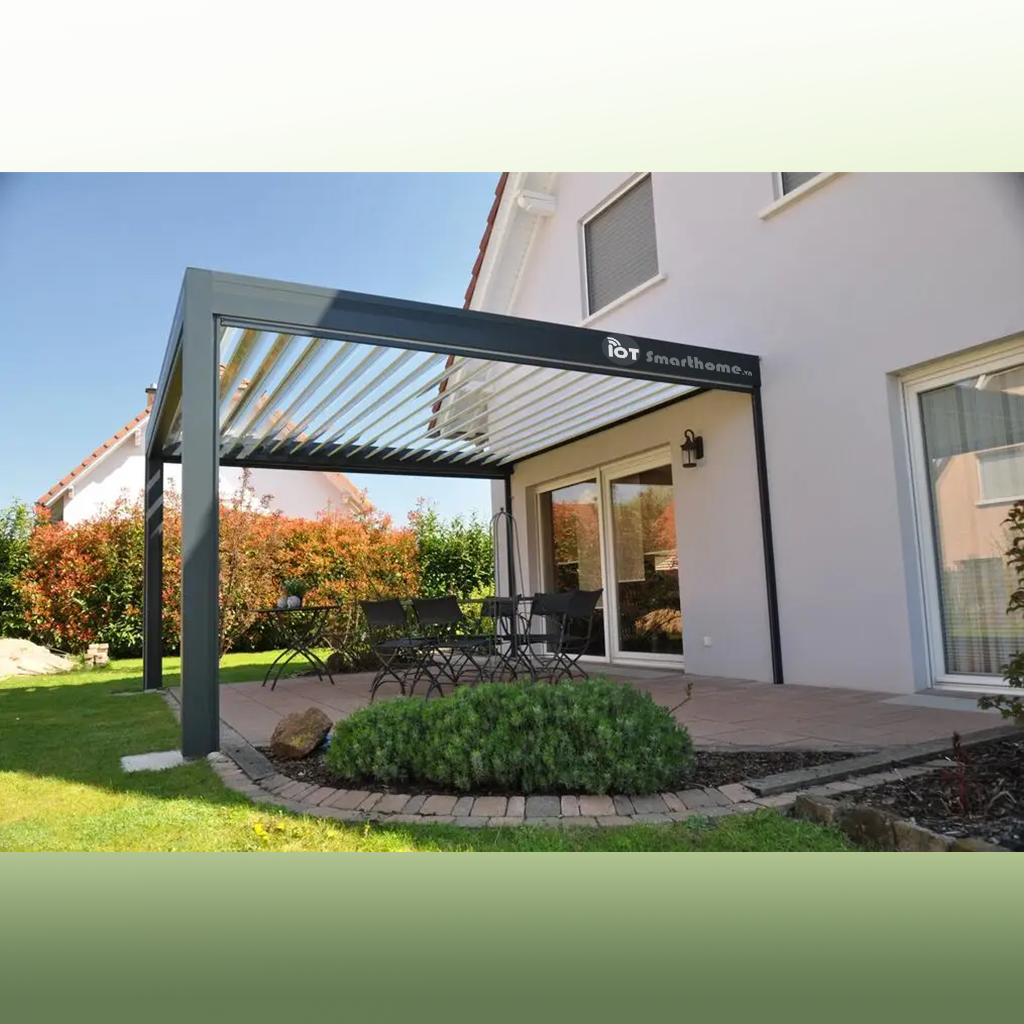 Mái nhôm xếp lật tự động 3x3-4-5-6m