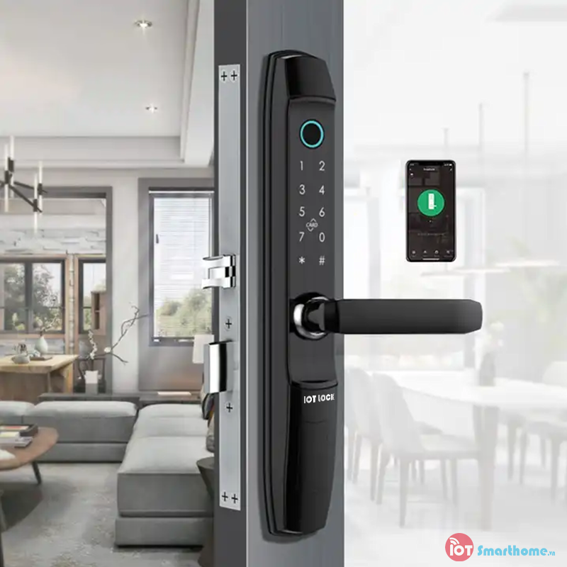 Khóa cửa nhôm IOT LOCK 5000-BL Wifi