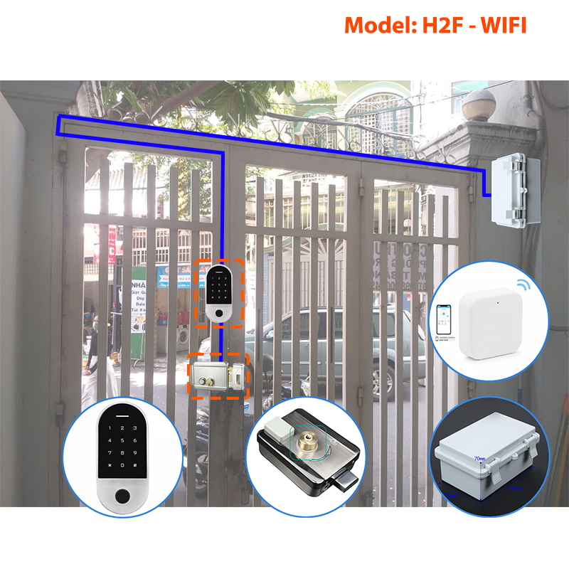 Khóa từ chuyên cửa nhà trọ  - Bản Bluetooth - Model: H2F