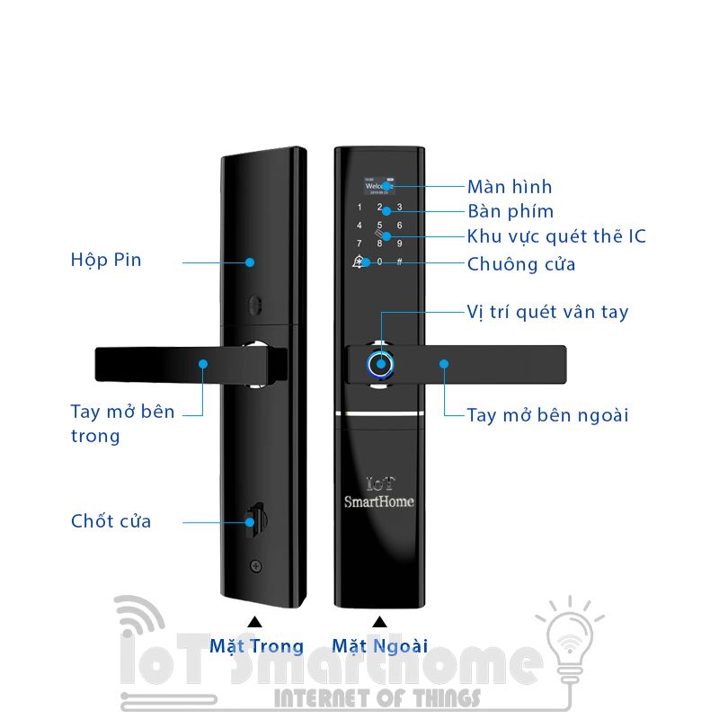 Khóa từ thông minh IOT LOCK D3000 cửa chính Wifi