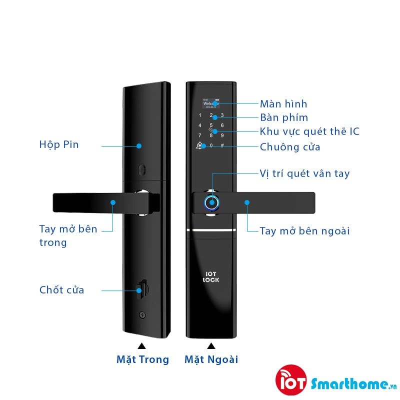 Khóa từ thông minh IOT LOCK D3000 cửa chính Wifi