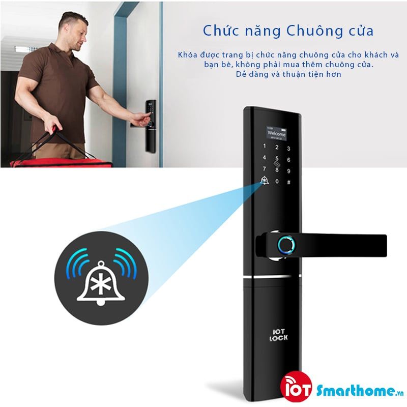Khóa từ thông minh IOT LOCK D3000 cửa chính Wifi