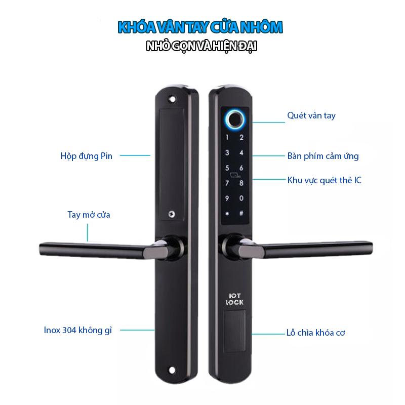 Khóa cửa thông minh IOT LOCK A1100 - inox