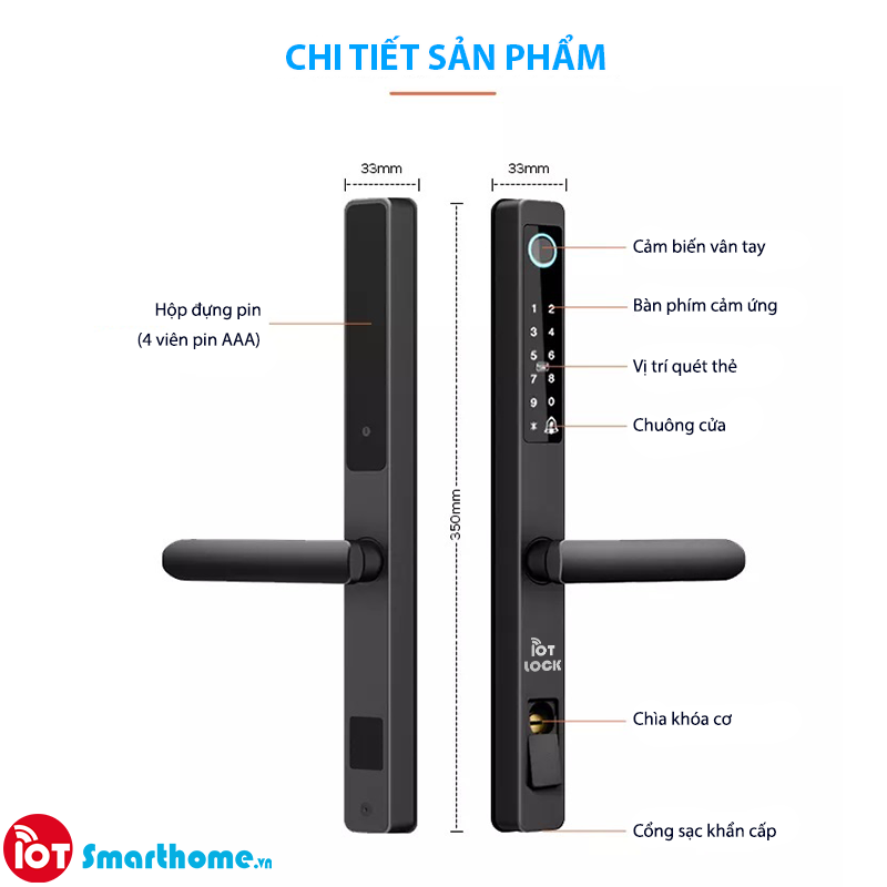 Khóa cửa nhôm IOT LOCK A4000 Wifi