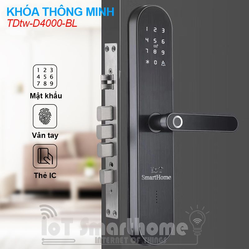 Khóa thông minh IOT LOCK D4000 5 chức năng Wifi