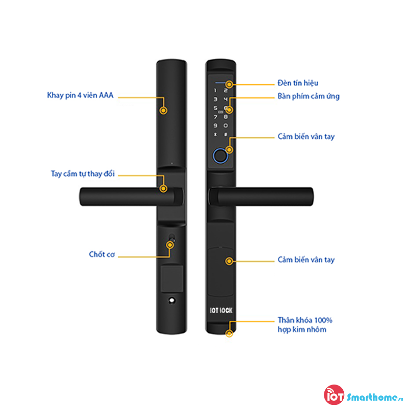 Khóa thông minh IOT LOCK A3100 lắp cửa nhôm