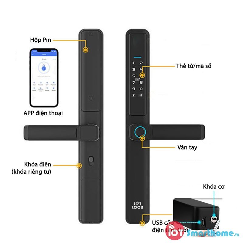 Khóa cửa nhôm IOT LOCK A2100
