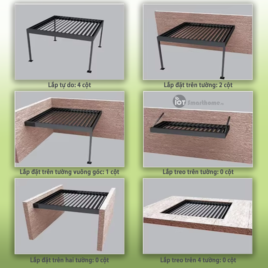 Mái nhôm xếp lật tự động 5x5-6 và 6x6m