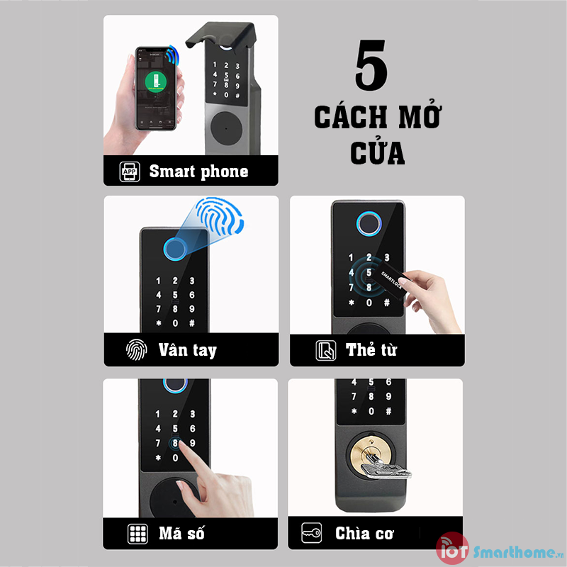 Khóa thông minh IOT LOCK R11DF lắp cho cửa cổng.