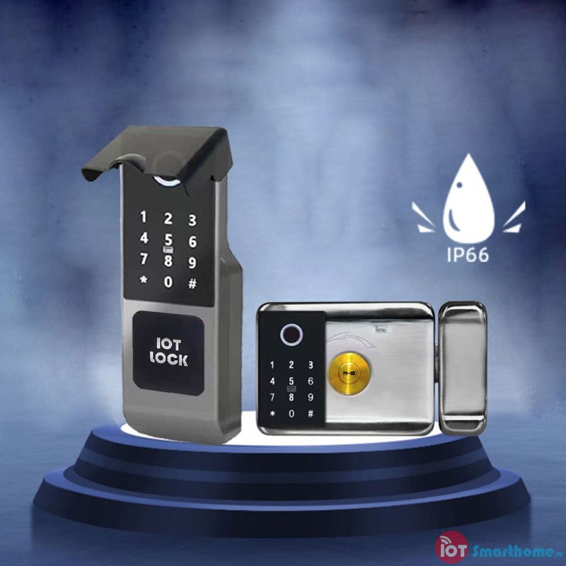 Khóa thông minh IOT LOCK R11DF lắp cho cửa cổng.