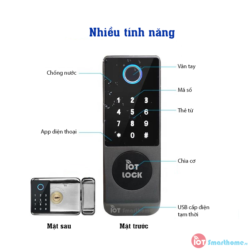 Khóa thông minh IOT LOCK R11DF lắp cho cửa cổng.