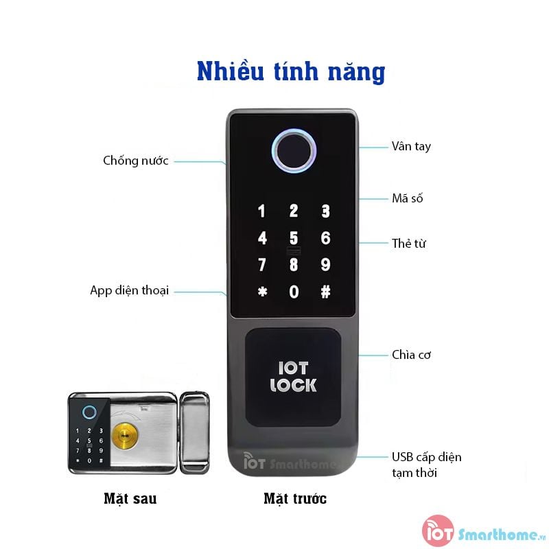 Khóa thông minh IOT LOCK R11DF lắp cho cửa cổng.