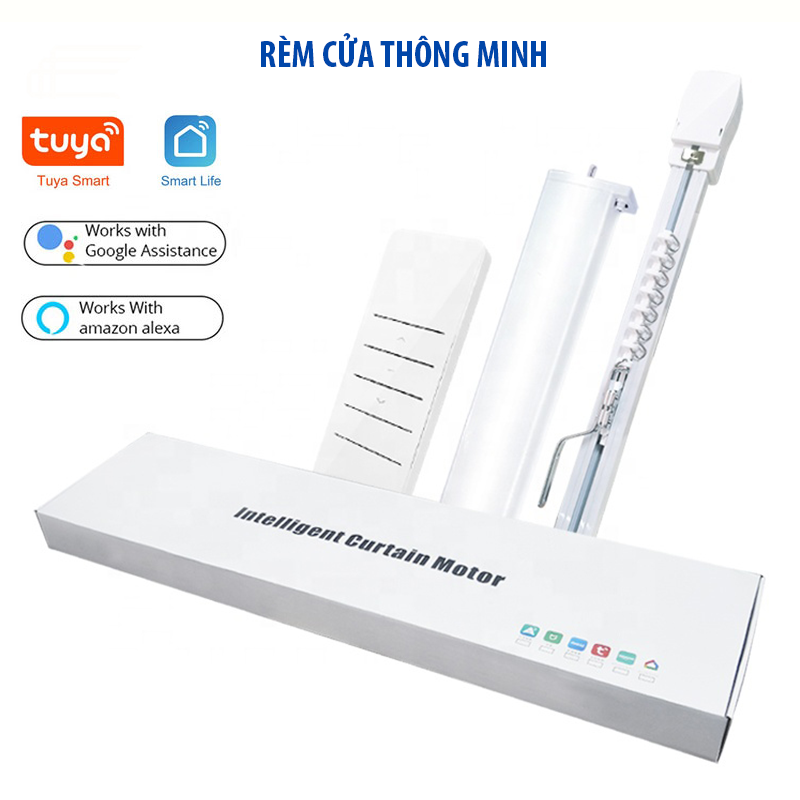 Bộ rèm thông minh điều khiển bằng smartphone, remote, hẹn giờ, APP